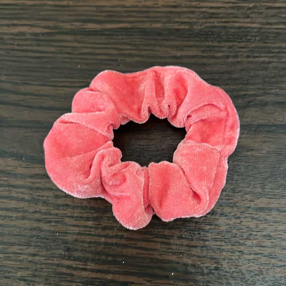 Pink Velvet Hair Scrunchie